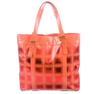 Fendi Vintage Metallic Terracotta Tote Bag